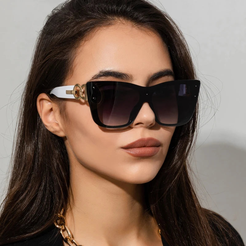 Qutox leopard sunglasses angled product view