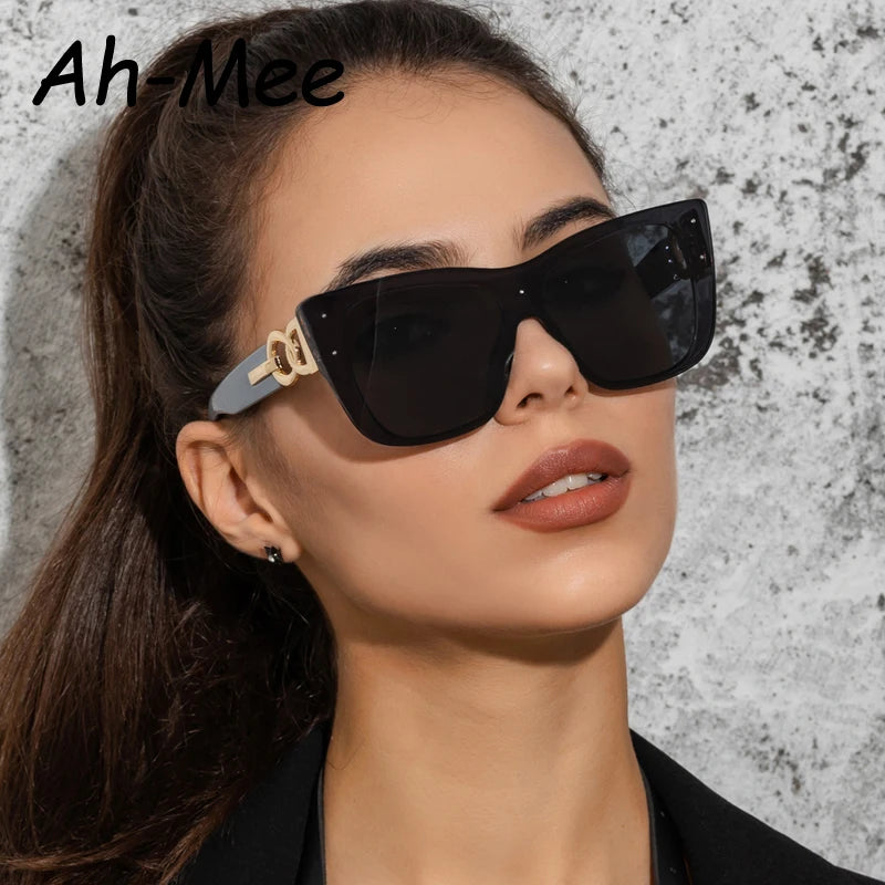 Leopard cat-eye sunglasses with gradient lenses