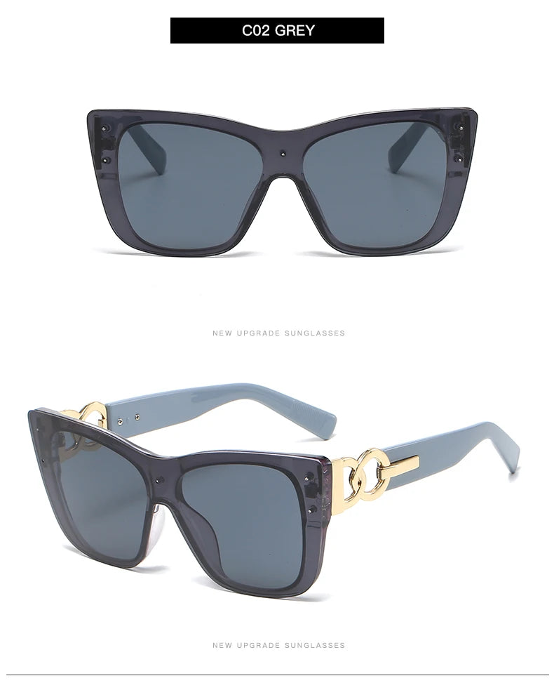 Qutox cat-eye sunglasses lens and temple detail