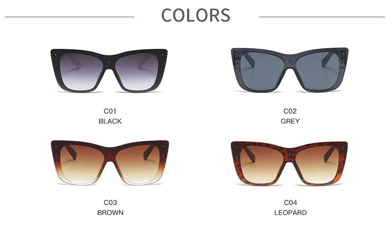 Women’s oversized cat-eye sunglasses detail view