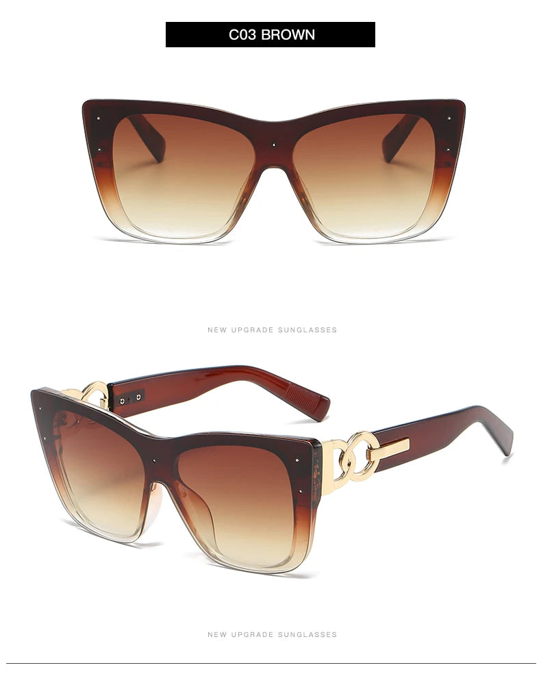 Leopard rimless sunglasses with gradient tint