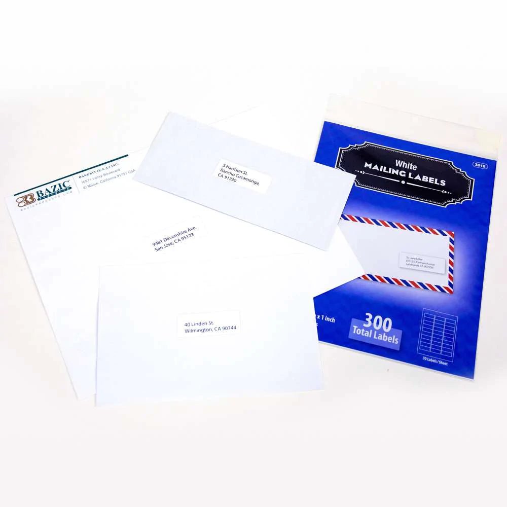 White Address Labels 1″ X 2 5/8″ (300/Pack) - My Store